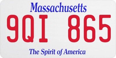MA license plate 9QI865
