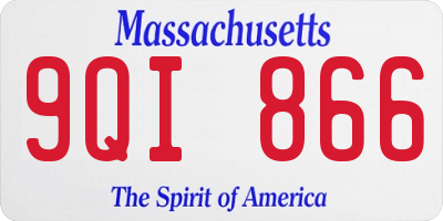 MA license plate 9QI866