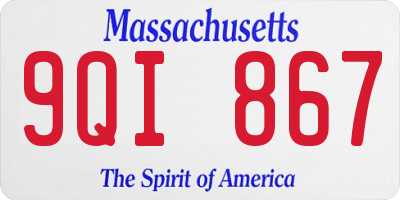 MA license plate 9QI867
