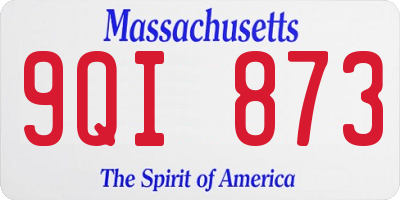 MA license plate 9QI873