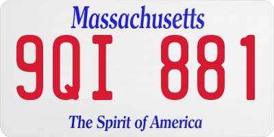 MA license plate 9QI881