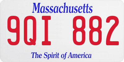 MA license plate 9QI882