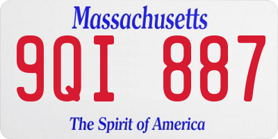 MA license plate 9QI887