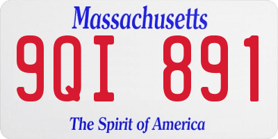 MA license plate 9QI891
