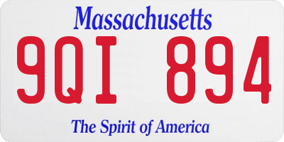 MA license plate 9QI894