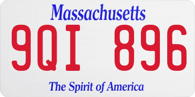 MA license plate 9QI896