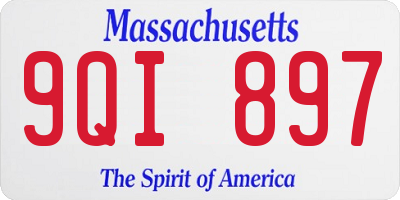 MA license plate 9QI897