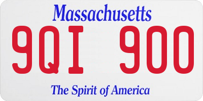 MA license plate 9QI900