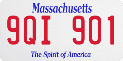 MA license plate 9QI901