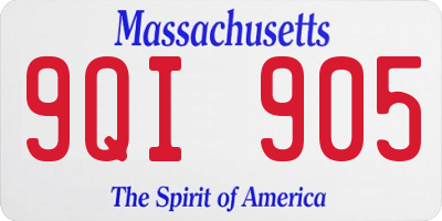 MA license plate 9QI905