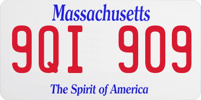 MA license plate 9QI909