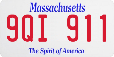 MA license plate 9QI911