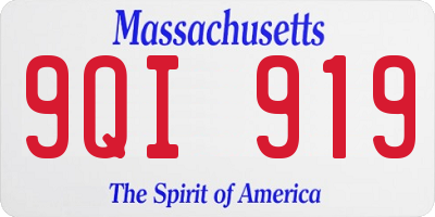 MA license plate 9QI919
