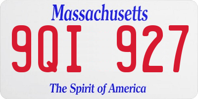 MA license plate 9QI927