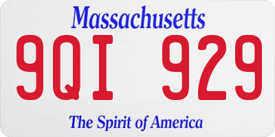 MA license plate 9QI929
