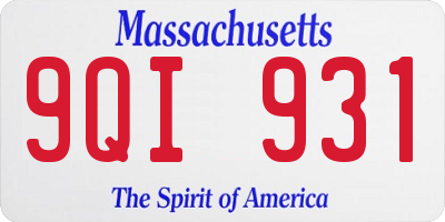 MA license plate 9QI931