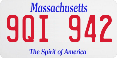 MA license plate 9QI942