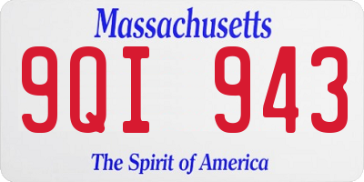 MA license plate 9QI943
