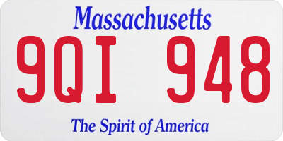 MA license plate 9QI948