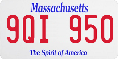 MA license plate 9QI950