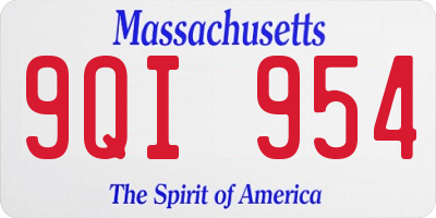 MA license plate 9QI954