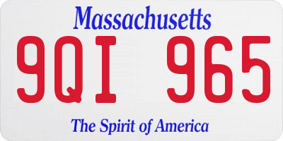 MA license plate 9QI965