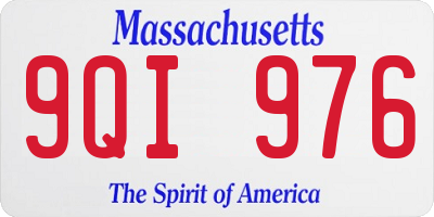 MA license plate 9QI976