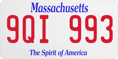 MA license plate 9QI993