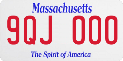 MA license plate 9QJ000