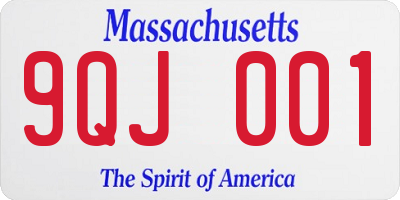 MA license plate 9QJ001