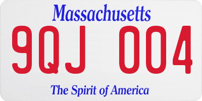 MA license plate 9QJ004