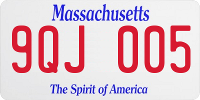 MA license plate 9QJ005