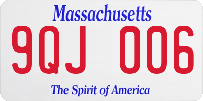 MA license plate 9QJ006