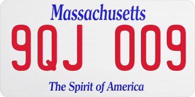 MA license plate 9QJ009