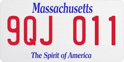 MA license plate 9QJ011