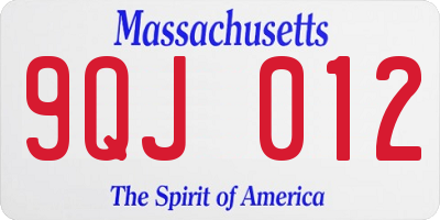 MA license plate 9QJ012