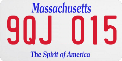 MA license plate 9QJ015