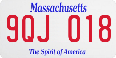 MA license plate 9QJ018