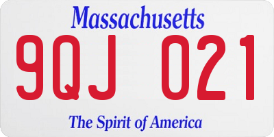 MA license plate 9QJ021