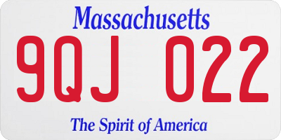 MA license plate 9QJ022