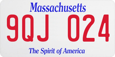 MA license plate 9QJ024