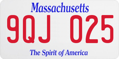 MA license plate 9QJ025