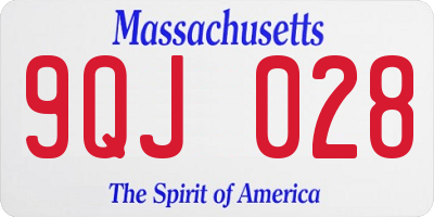 MA license plate 9QJ028