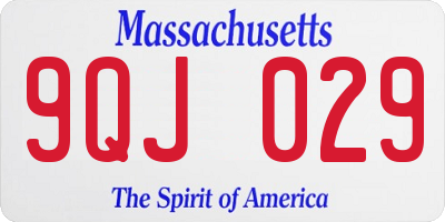 MA license plate 9QJ029