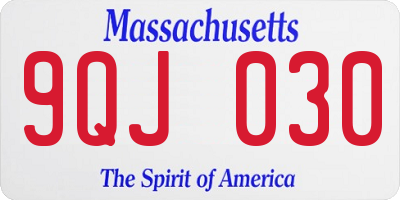 MA license plate 9QJ030