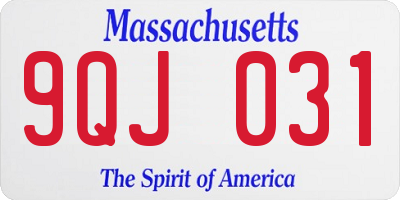 MA license plate 9QJ031