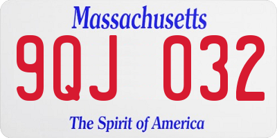MA license plate 9QJ032