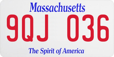 MA license plate 9QJ036
