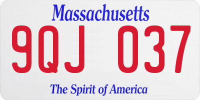 MA license plate 9QJ037
