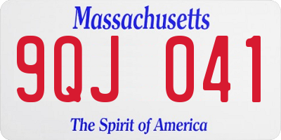 MA license plate 9QJ041